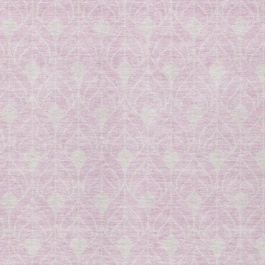 Pink And Ivory Geometric Washable Indoor Outdoor Area Rug Photo 5