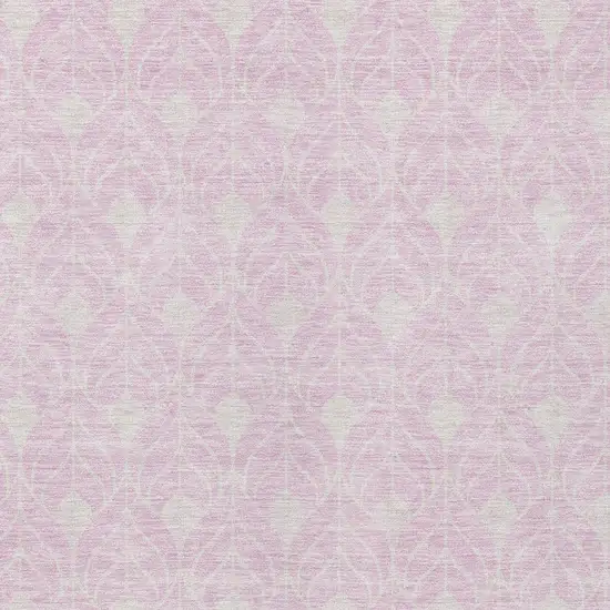 Pink And Ivory Geometric Washable Indoor Outdoor Area Rug Photo 5