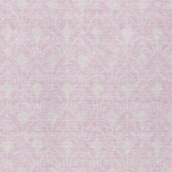 Pink And Ivory Geometric Washable Indoor Outdoor Area Rug Photo 5