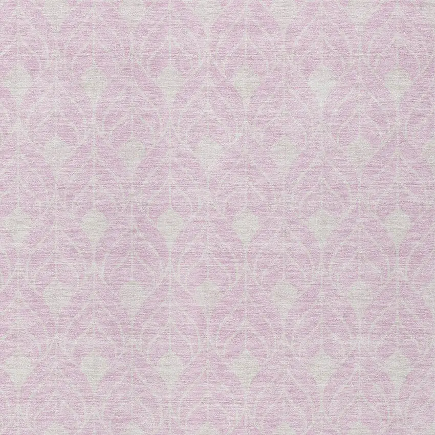 Pink And Ivory Geometric Washable Indoor Outdoor Area Rug Photo 5