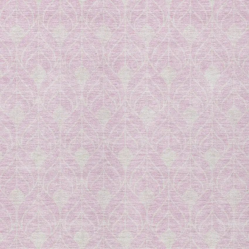 Pink And Ivory Geometric Washable Indoor Outdoor Area Rug Photo 5