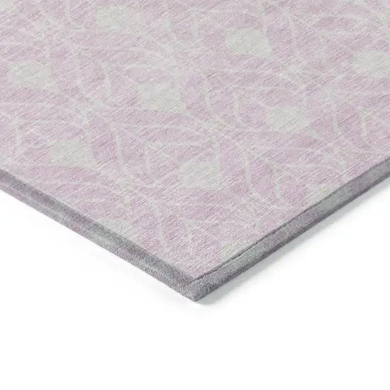 Pink And Ivory Geometric Washable Indoor Outdoor Area Rug Photo 4