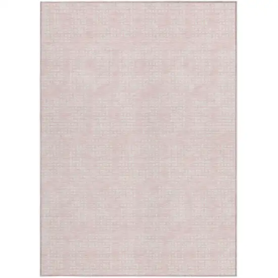 Pink And Ivory Geometric Washable Indoor Outdoor Area Rug Photo 7