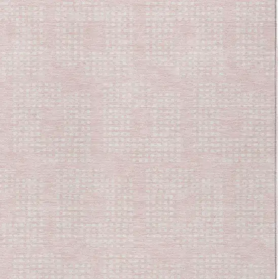 Pink And Ivory Geometric Washable Indoor Outdoor Area Rug Photo 6