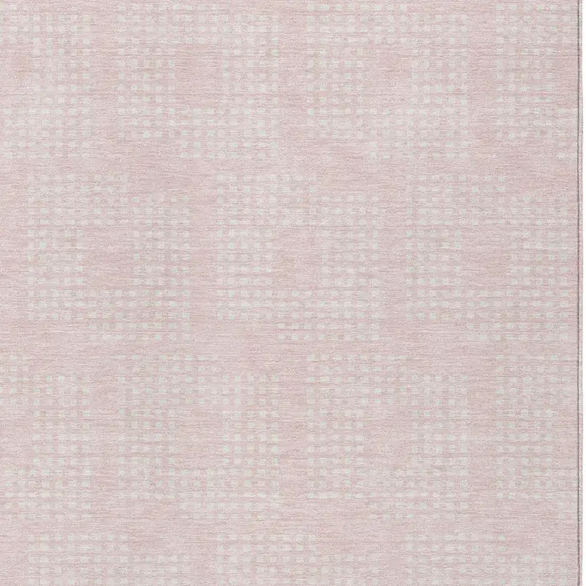 Pink And Ivory Geometric Washable Indoor Outdoor Area Rug Photo 6