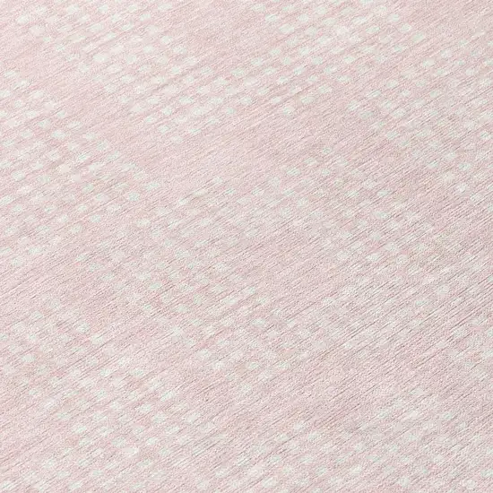 Pink And Ivory Geometric Washable Indoor Outdoor Area Rug Photo 8