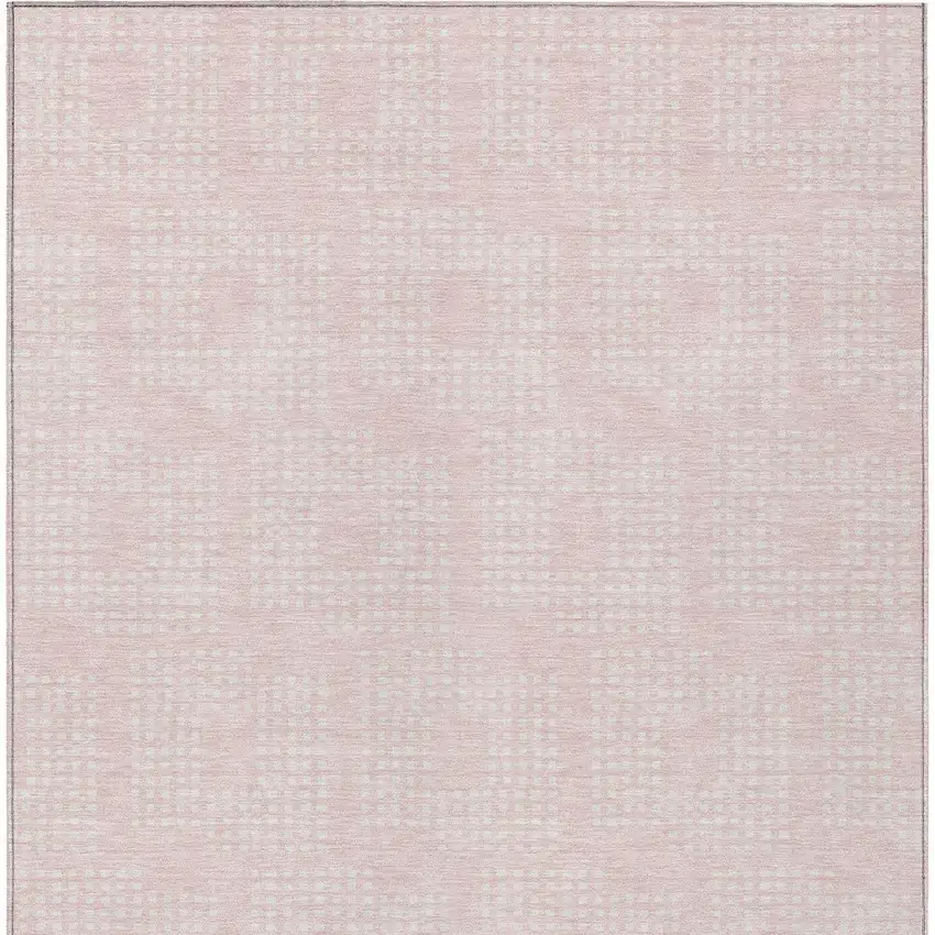 Pink And Ivory Geometric Washable Indoor Outdoor Area Rug Photo 7