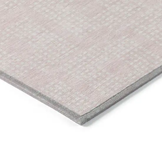 Pink And Ivory Geometric Washable Indoor Outdoor Area Rug Photo 5