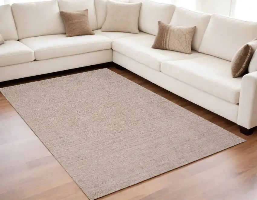 Pink and Ivory Hand Woven Area Rug Photo 1