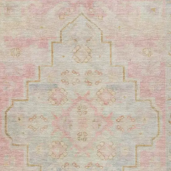 Pink And Ivory Medallion Washable Indoor Outdoor Area Rug Photo 3
