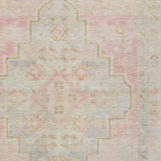 Pink And Ivory Medallion Washable Indoor Outdoor Area Rug Photo 3