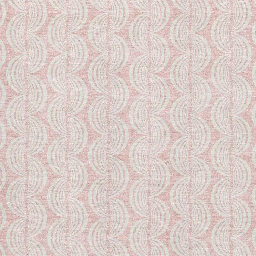 Pink And Ivory Ogee Washable Area Rug With UV Protection Photo 2