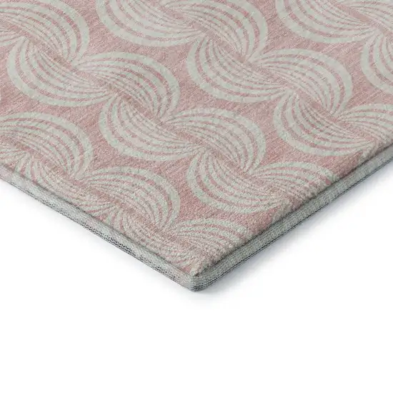 Pink And Ivory Ogee Washable Area Rug With UV Protection Photo 7