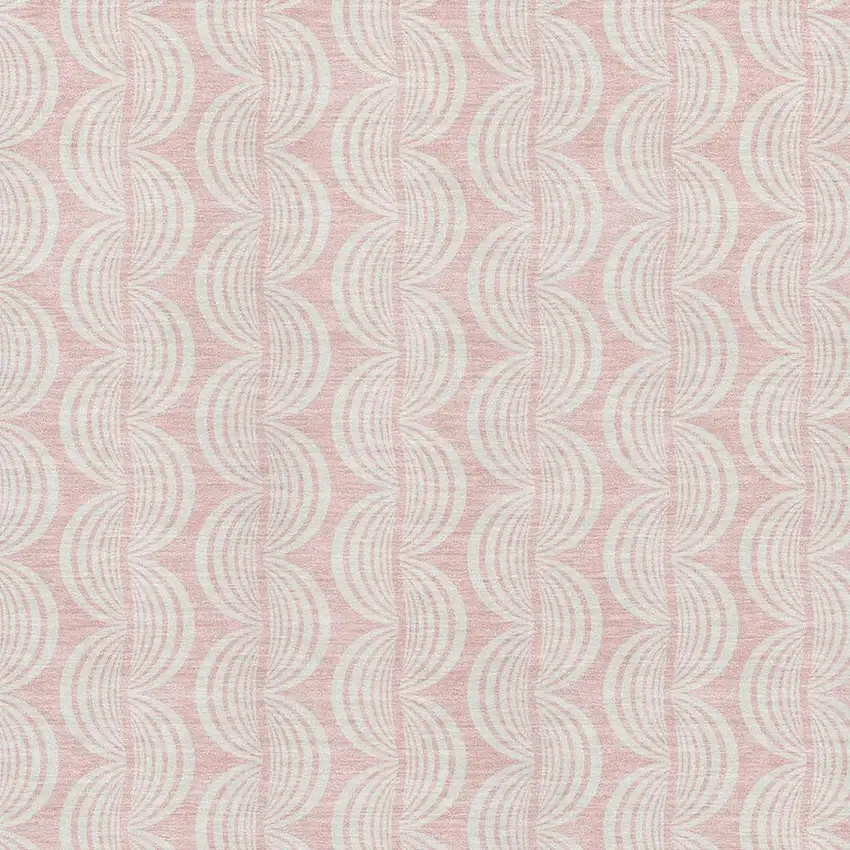 Pink And Ivory Ogee Washable Area Rug With UV Protection Photo 2