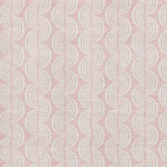 Pink And Ivory Ogee Washable Area Rug With UV Protection Photo 2