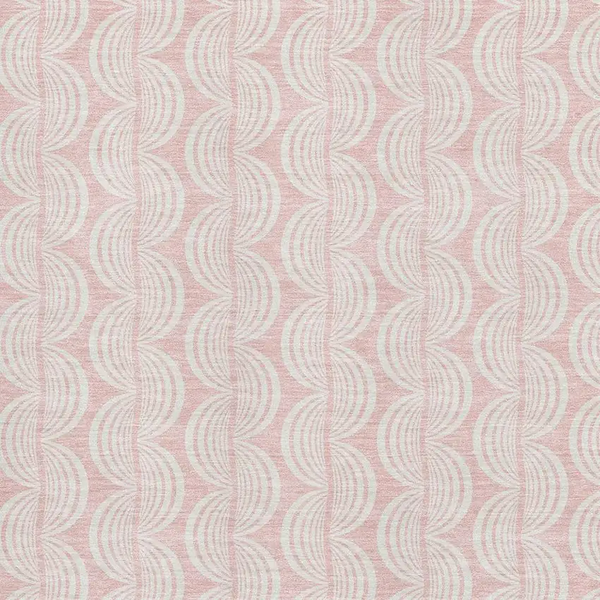 Pink And Ivory Ogee Washable Area Rug With UV Protection Photo 2