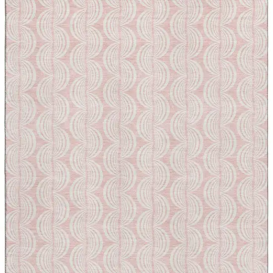 Pink And Ivory Ogee Washable Area Rug With UV Protection Photo 3