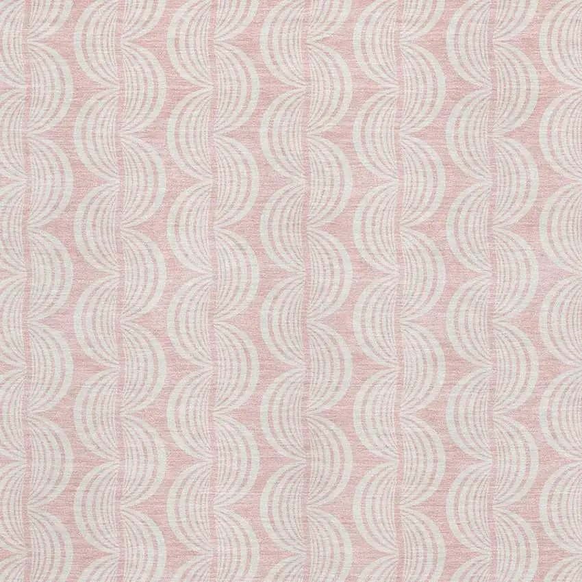 Pink And Ivory Ogee Washable Area Rug With UV Protection Photo 2