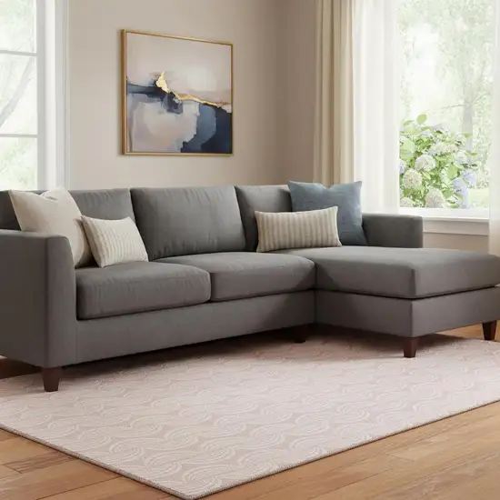 Pink And Ivory Ogee Washable Area Rug With UV Protection Photo 2