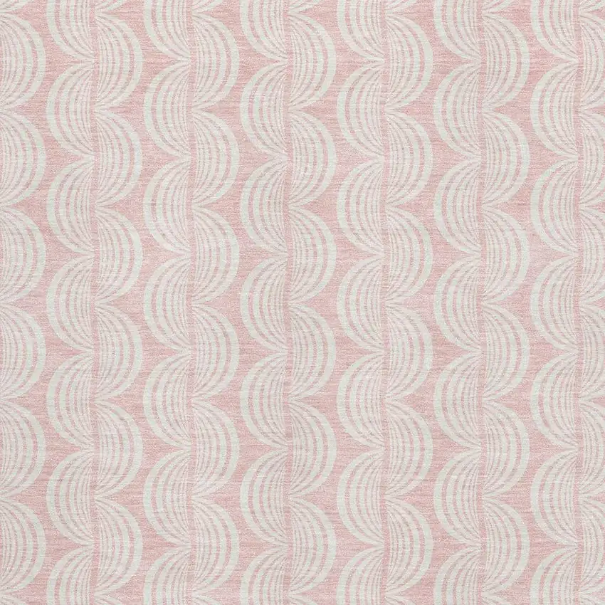 Pink And Ivory Ogee Washable Area Rug With UV Protection Photo 2