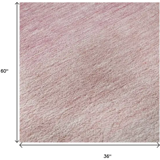 Pink And Ivory Ombre Washable Area Rug With UV Protection Photo 9