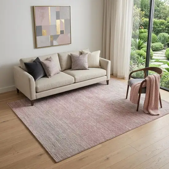 Pink And Ivory Ombre Washable Area Rug With UV Protection Photo 1