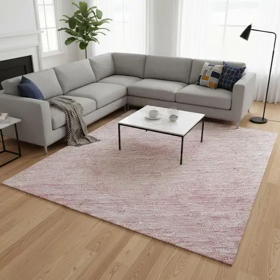 Pink And Ivory Ombre Washable Area Rug With UV Protection Photo 2
