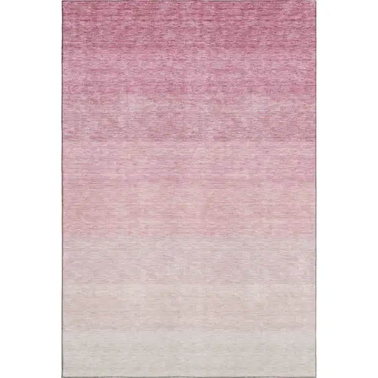 Pink And Ivory Ombre Washable Area Rug With UV Protection Photo 5