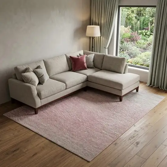 Pink And Ivory Ombre Washable Area Rug With UV Protection Photo 1