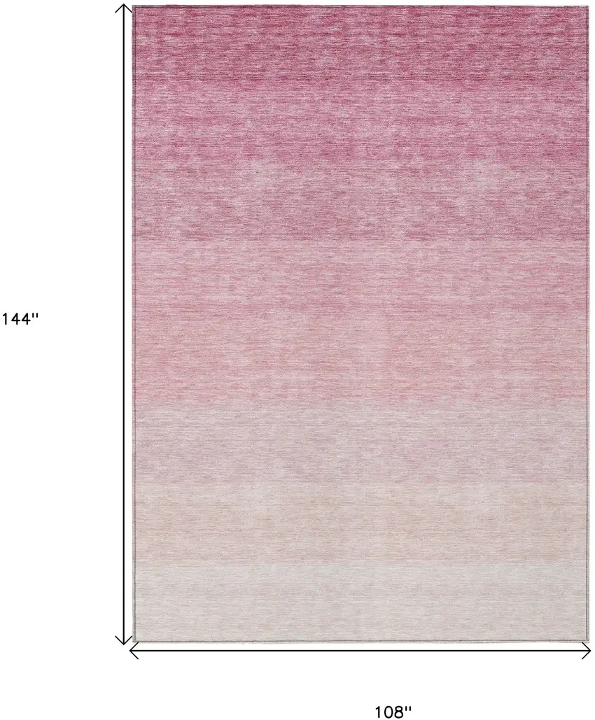Pink And Ivory Ombre Washable Indoor Outdoor Area Rug Photo 3