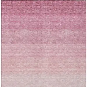 Photo of Pink And Ivory Ombre Washable Indoor Outdoor Area Rug