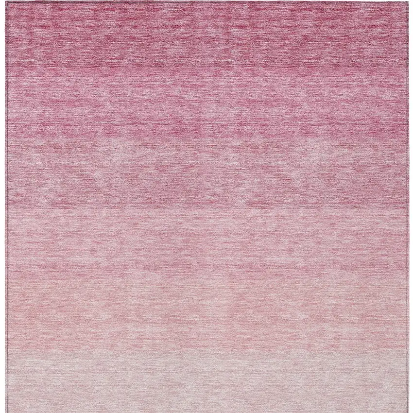 Pink And Ivory Ombre Washable Indoor Outdoor Area Rug Photo 6