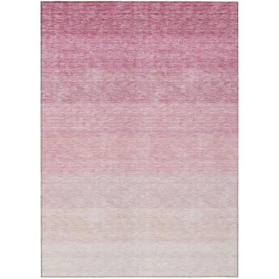 Pink And Ivory Ombre Washable Indoor Outdoor Area Rug Photo 2