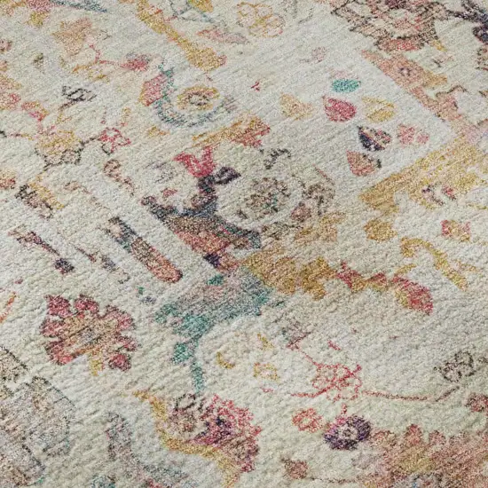 Pink And Ivory Patchwork Washable Area Rug With UV Protection Photo 8