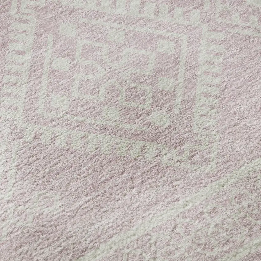 Pink And Ivory Southwestern Washable Area Rug With UV Protection Photo 9