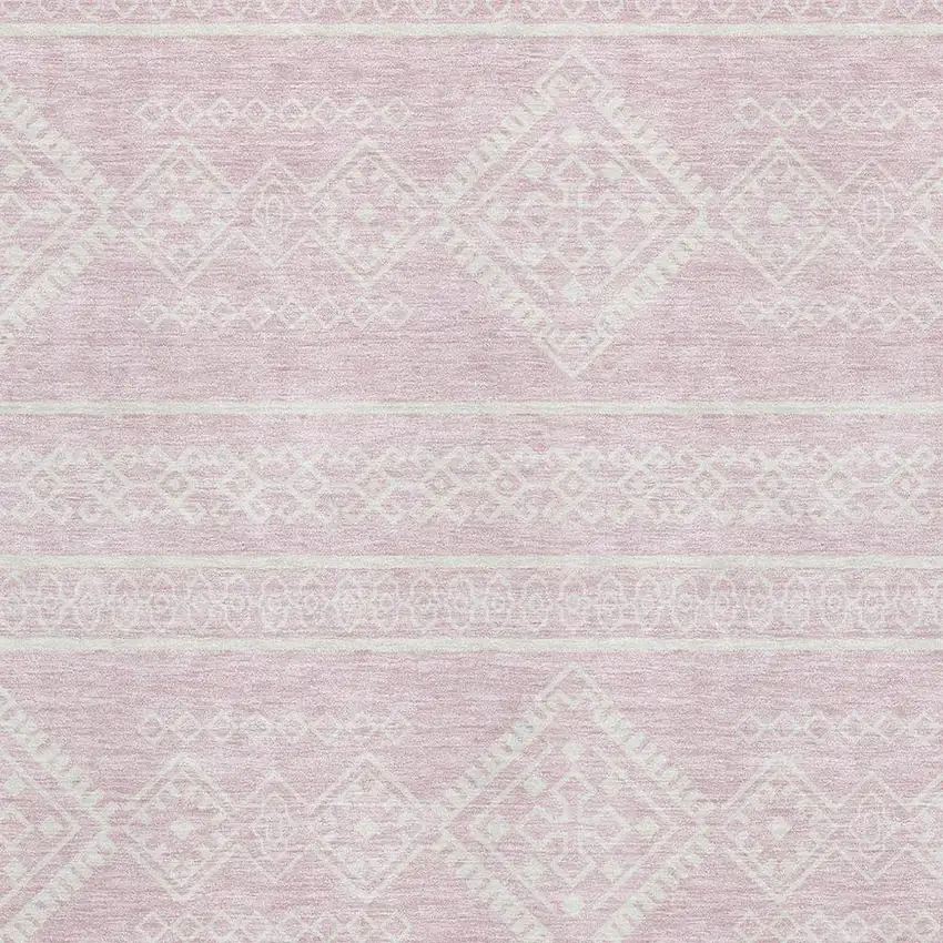 Pink And Ivory Southwestern Washable Area Rug With UV Protection Photo 3