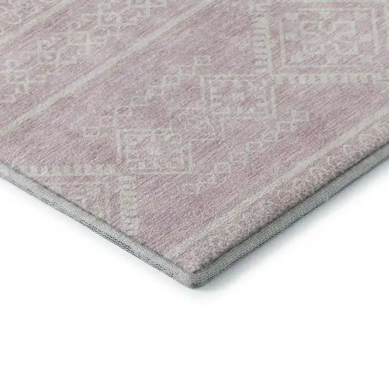 Pink And Ivory Southwestern Washable Area Rug With UV Protection Photo 8