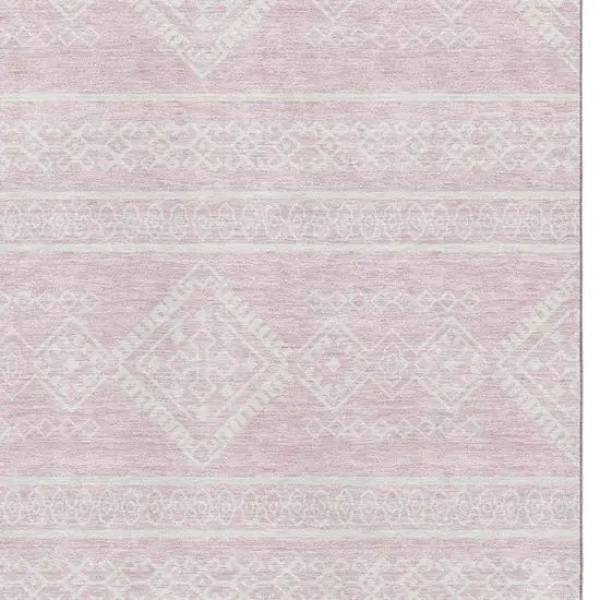 Pink And Ivory Southwestern Washable Area Rug With UV Protection Photo 3