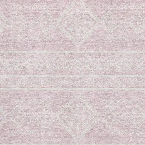Pink And Ivory Southwestern Washable Area Rug With UV Protection Photo 3