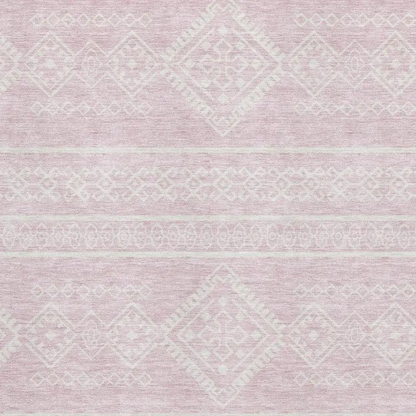 Pink And Ivory Southwestern Washable Area Rug With UV Protection Photo 3
