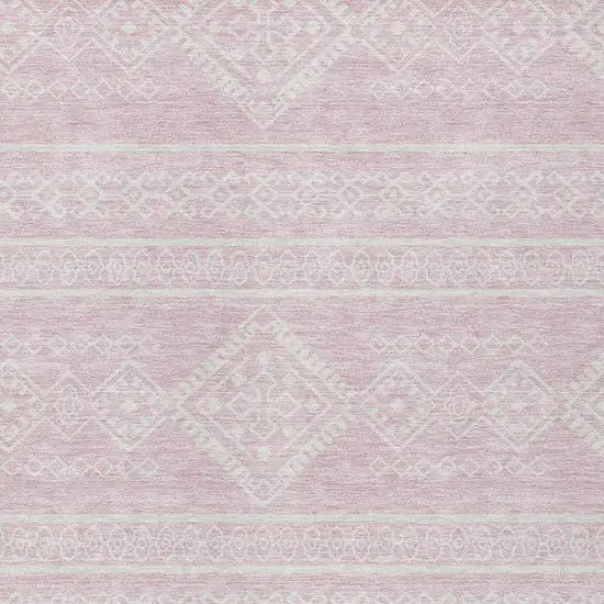 Pink And Ivory Southwestern Washable Indoor Outdoor Area Rug Photo 5