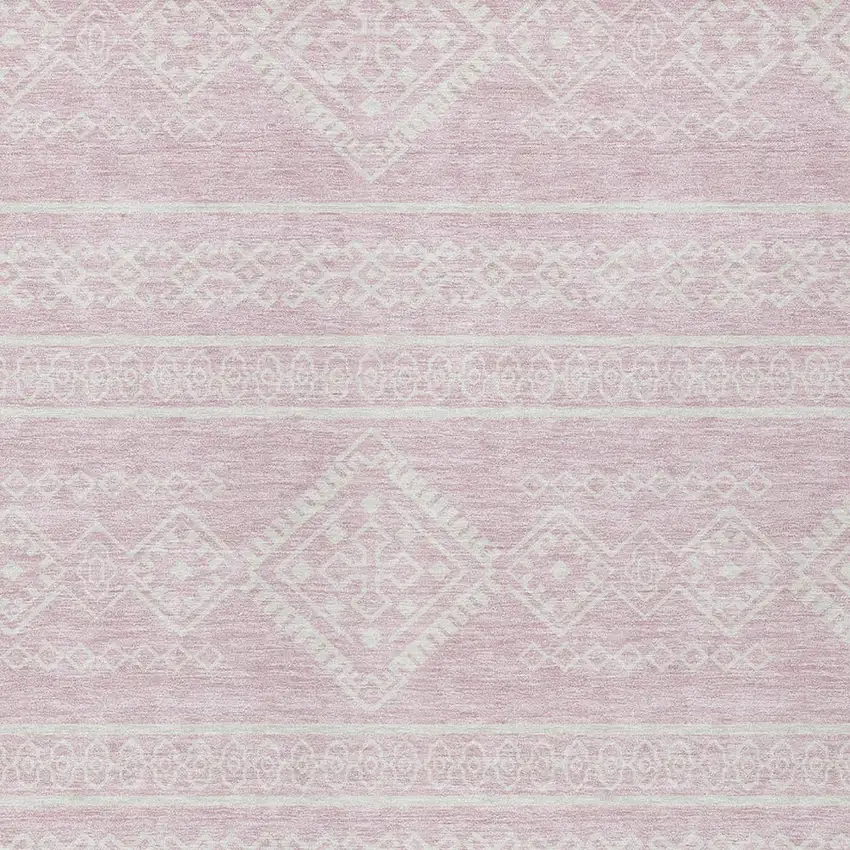Pink And Ivory Southwestern Washable Indoor Outdoor Area Rug Photo 5