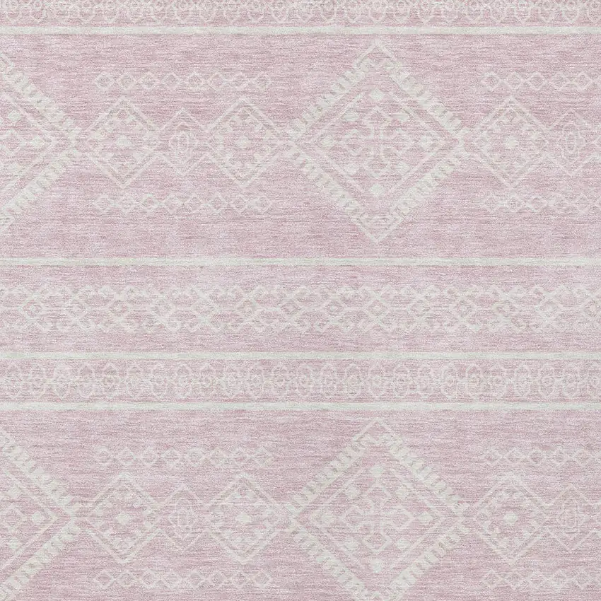 Pink And Ivory Southwestern Washable Indoor Outdoor Area Rug Photo 5