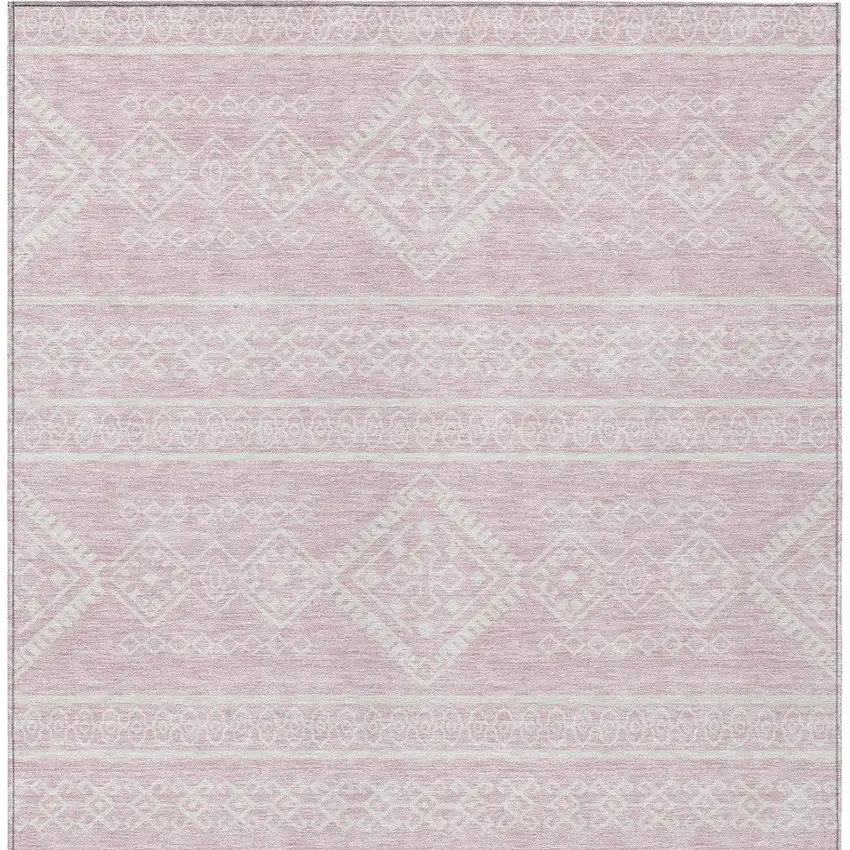 Pink And Ivory Southwestern Washable Indoor Outdoor Area Rug Photo 6