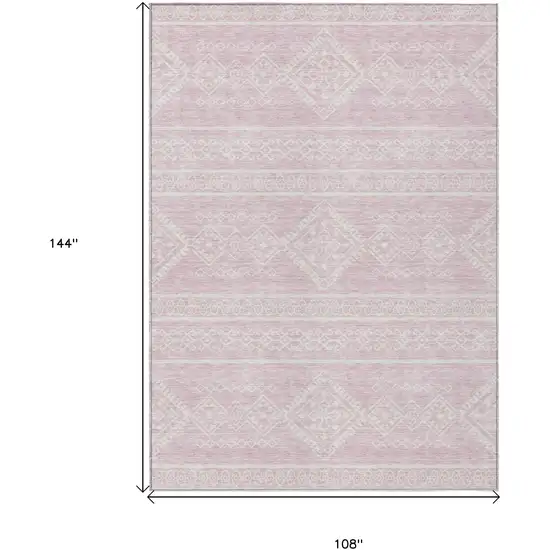 Pink And Ivory Southwestern Washable Indoor Outdoor Area Rug Photo 3