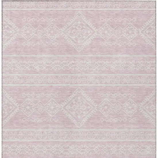 Pink And Ivory Southwestern Washable Indoor Outdoor Area Rug Photo 5