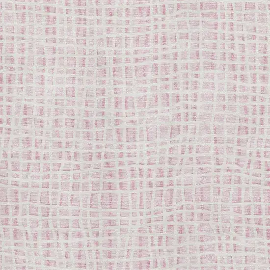 Pink And Ivory Striped Washable Area Rug With UV Protection Photo 3