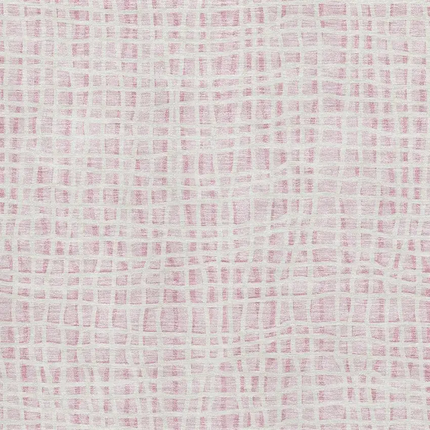 Pink And Ivory Striped Washable Area Rug With UV Protection Photo 3