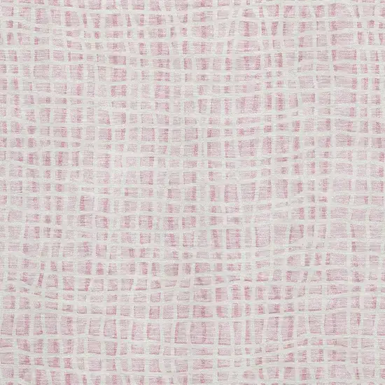 Pink And Ivory Striped Washable Area Rug With UV Protection Photo 3