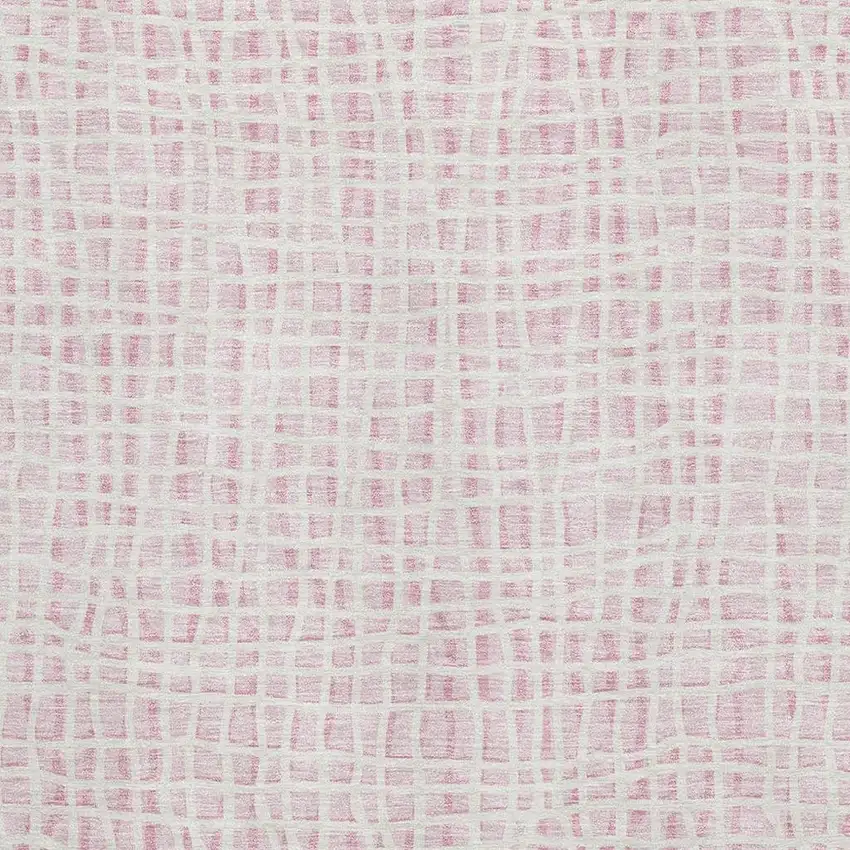 Pink And Ivory Striped Washable Area Rug With UV Protection Photo 3